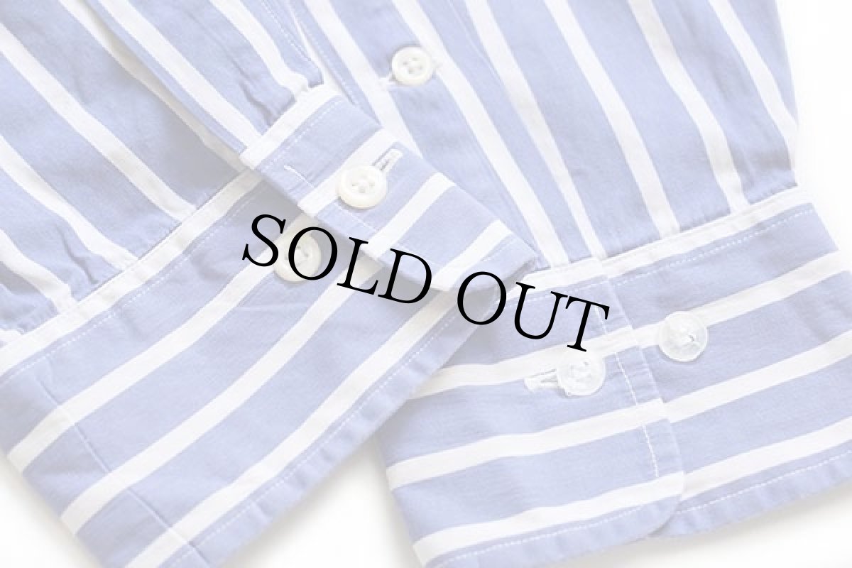 画像6: 90s ポロ ラルフローレン REGENT ストライプ ワイドカラー コットンシャツ 青×白 15.5 (6)