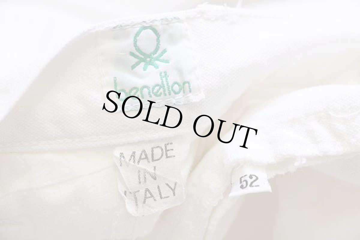 画像6: 90s イタリア製 benettonベネトン ツータック コットン キャンバス パンツ 白 52 (6)