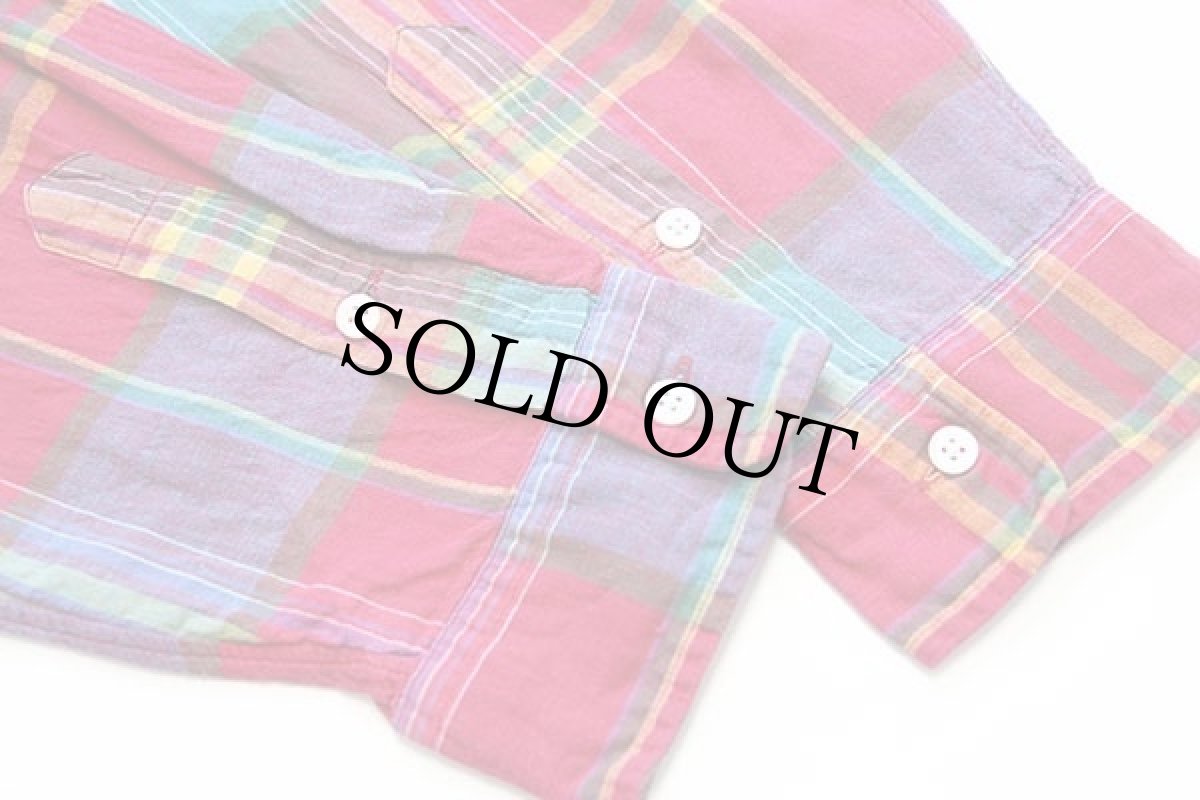 画像6: 90s ラルフローレン マドラスチェック ボタンダウン コットンシャツ XL (6)