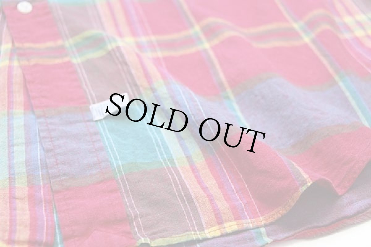 画像5: 90s ラルフローレン マドラスチェック ボタンダウン コットンシャツ XL (5)