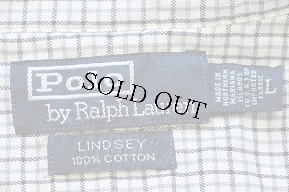 画像4: 90s ポロ ラルフローレン LINDSEY タッタソールチェック ポケット付き コットンシャツ L (4)