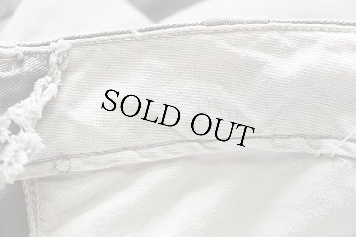 画像6: 60s UNKNOWN コットンツイル ワークパンツ カスタム グレー w34 (6)