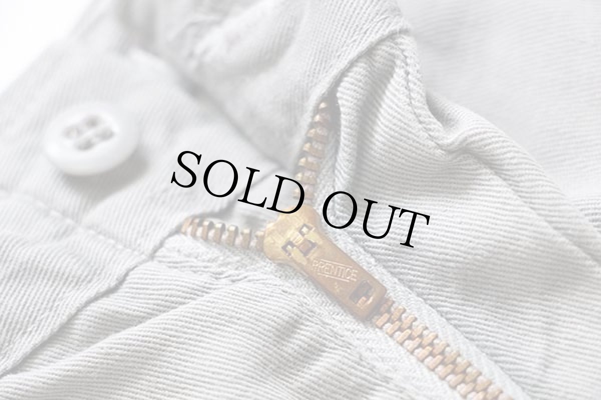 画像7: 60s UNKNOWN コットンツイル ワークパンツ カスタム グレー w34 (7)