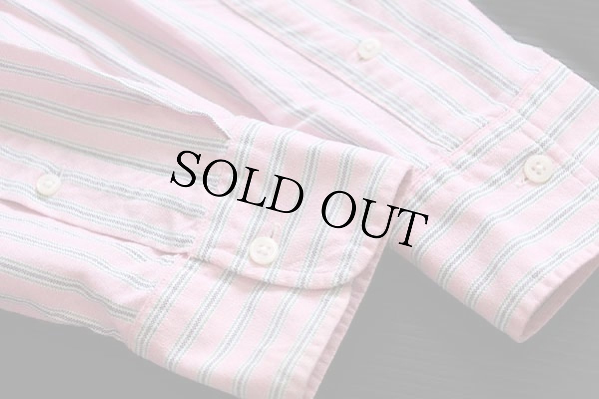 画像6: 00s ポロ ラルフローレン ランダムストライプ マチ付き クレリック オックスフォード コットンシャツ M (6)