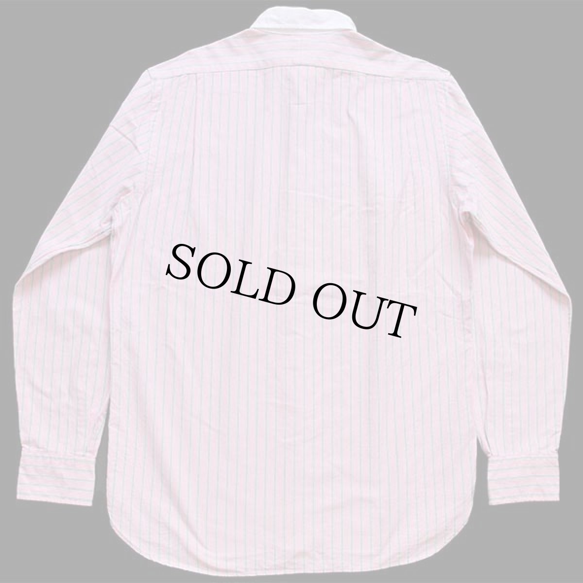 画像2: 00s ポロ ラルフローレン ランダムストライプ マチ付き クレリック オックスフォード コットンシャツ M (2)