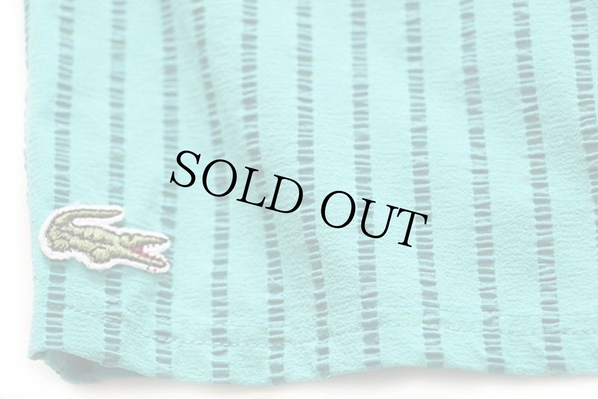 画像5: 70s CHEMISE LACOSTE ラコステ ストライプ ストレッチ ショートパンツ 薄緑×緑 5★ショーツ (5)