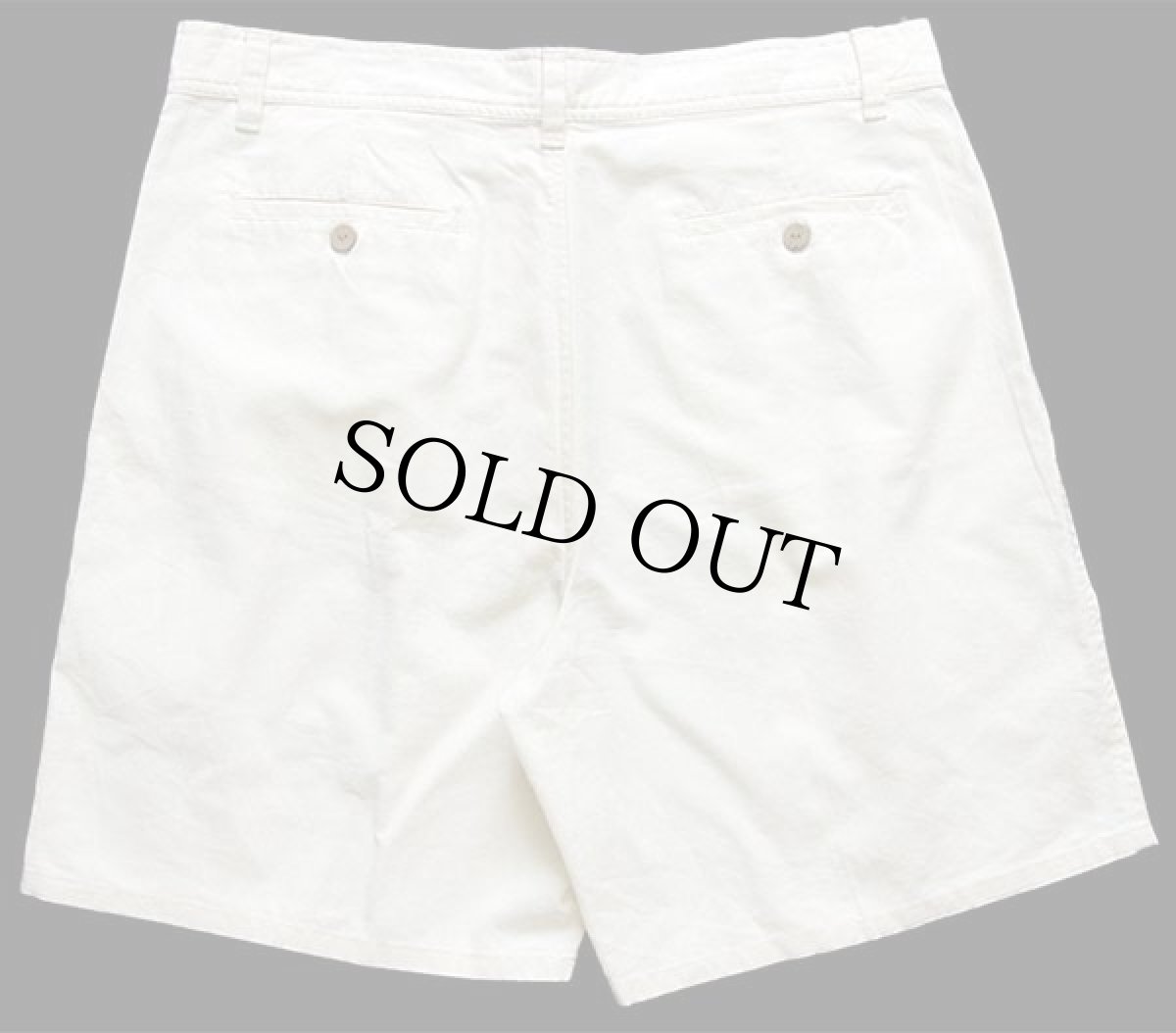 画像2: 90s BUGLE BOY ツータック ラミー×コットン ショートパンツ 生成り 36★ショーツ (2)