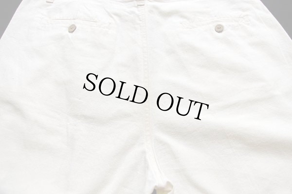 画像4: 90s BUGLE BOY ツータック ラミー×コットン ショートパンツ 生成り 36★ショーツ (4)