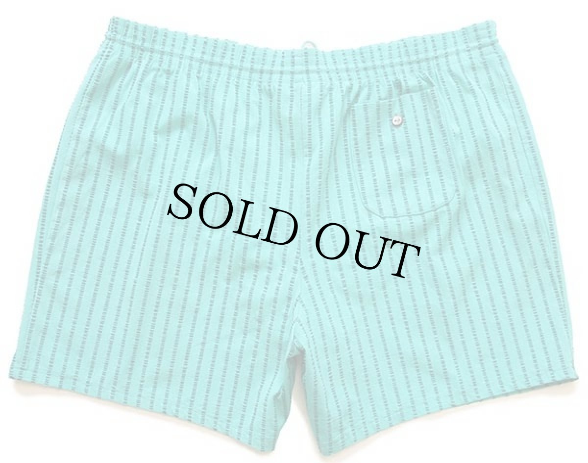 画像2: 70s CHEMISE LACOSTE ラコステ ストライプ ストレッチ ショートパンツ 薄緑×緑 5★ショーツ (2)