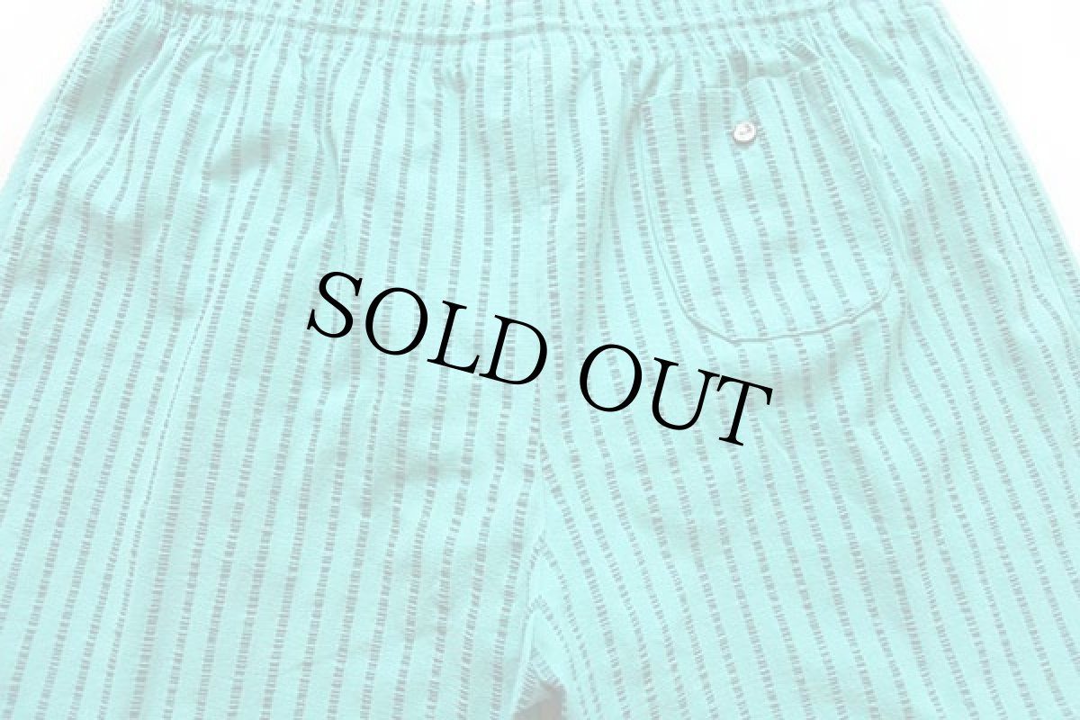 画像3: 70s CHEMISE LACOSTE ラコステ ストライプ ストレッチ ショートパンツ 薄緑×緑 5★ショーツ (3)