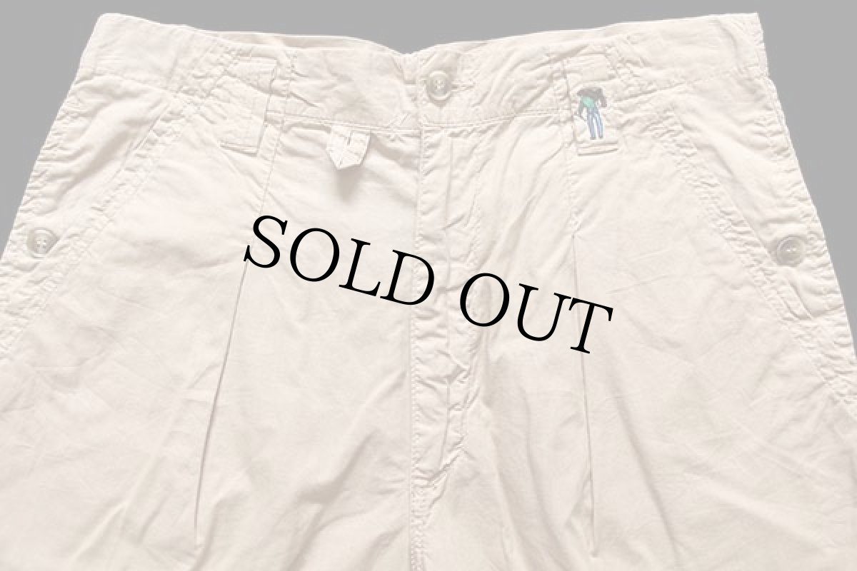 画像4: 90s イタリア製 Levi'sリーバイス サドルマン刺繍 ワンタック コットンポプリン パンツ カーキ w30★ユーロ (4)