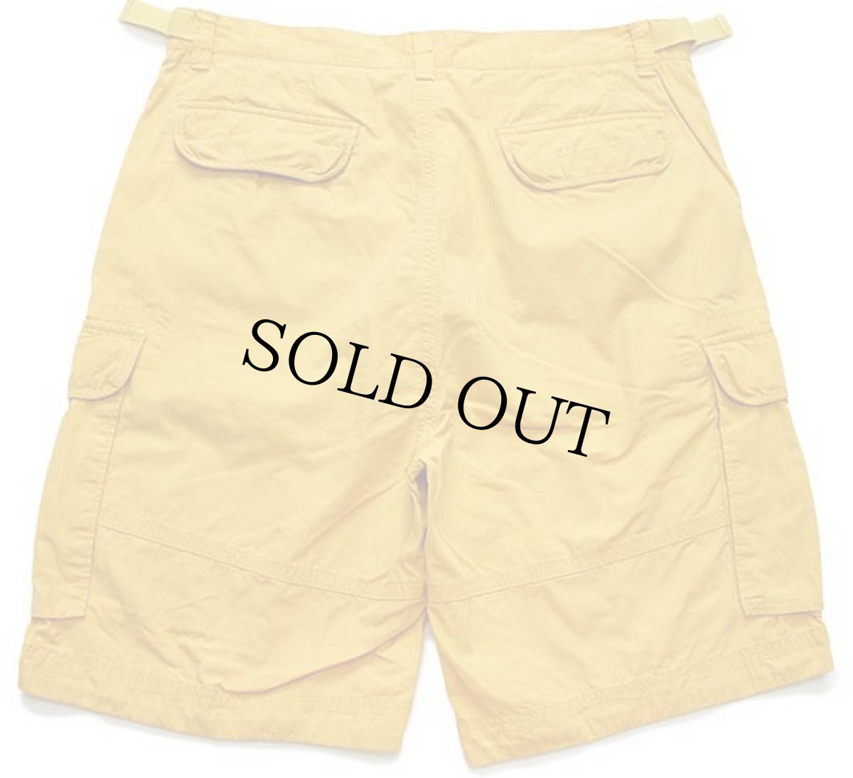 画像2: Championチャンピオン スクリプト ロゴ刺繍 コットンポプリン カーゴ ショートパンツ マスタード L★ショーツ (2)