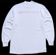 画像2: 90s USA製 AUTHOR OF ALL CREATION アニマル アート 両面プリント コットン 長袖Tシャツ 白 M (2)