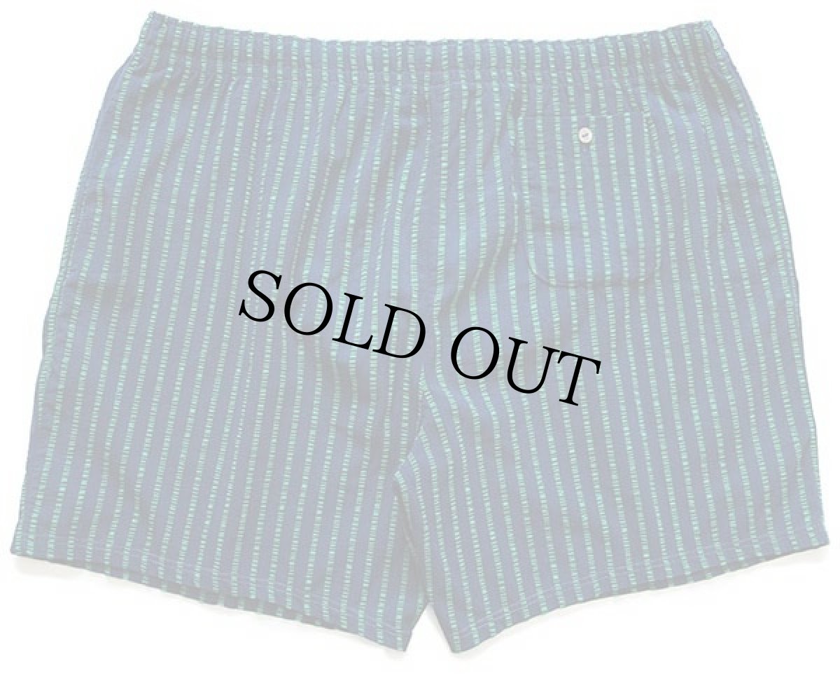 画像2: 80s LACOSTE ラコステ ストライプ ストレッチ ショートパンツ 紺×緑 6★ショーツ (2)