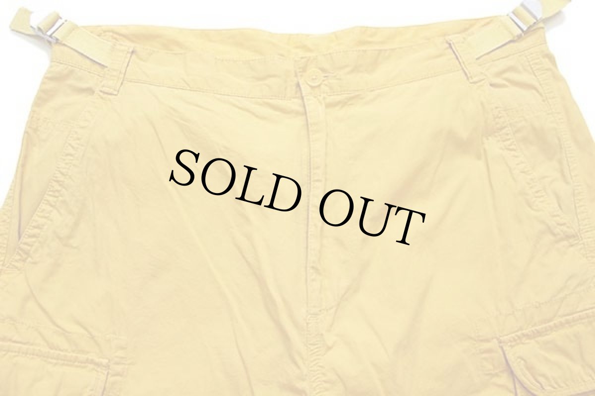 画像3: Championチャンピオン スクリプト ロゴ刺繍 コットンポプリン カーゴ ショートパンツ マスタード L★ショーツ (3)