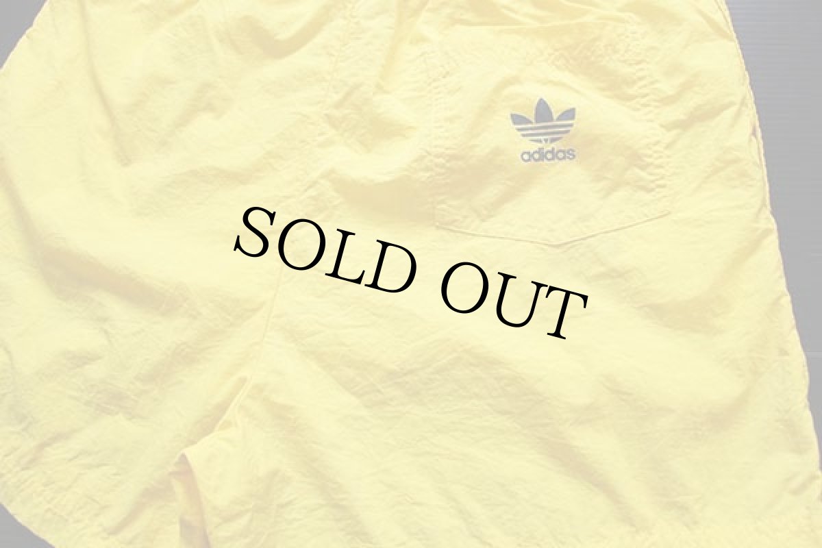 画像3: 90s adidasアディダス トレフォイル ビッグロゴ ナイロン ショートパンツ 黄 L★ショーツ (3)