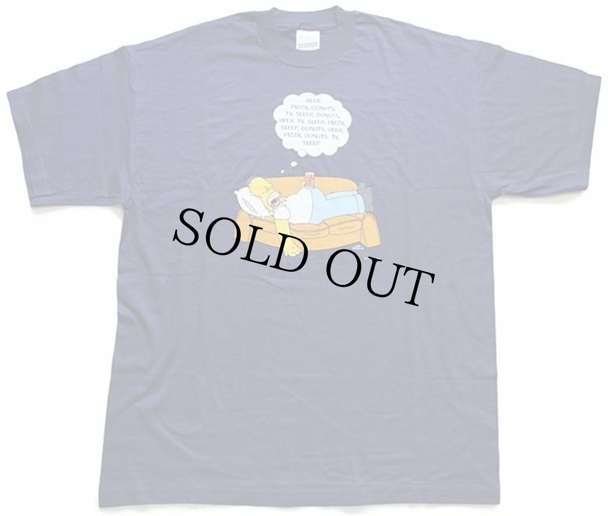 画像2: デッドストック★90s The Simpsons シンプソンズ ホーマー Duff BEER コットンTシャツ 紺 XL (2)