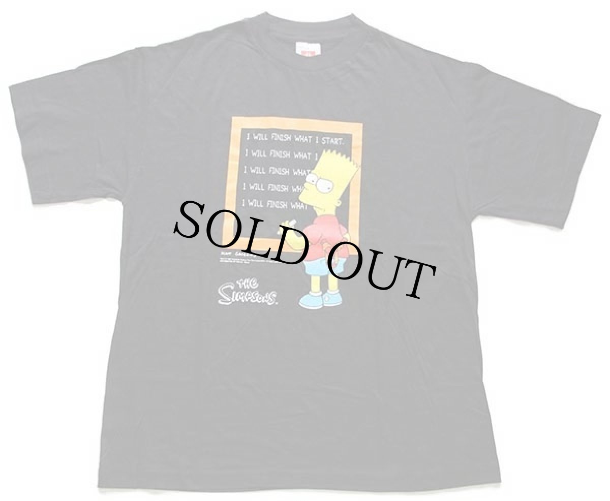 画像2: 90s Hanes The Simpsons シンプソンズ バート 両面プリント コットンTシャツ 黒 L (2)