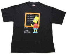 画像2: 90s Hanes The Simpsons シンプソンズ バート 両面プリント コットンTシャツ 黒 L (2)
