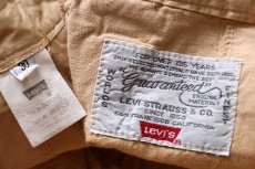 画像6: 90s イタリア製 Levi'sリーバイス サドルマン刺繍 ワンタック コットンポプリン パンツ カーキ w30★ユーロ (6)