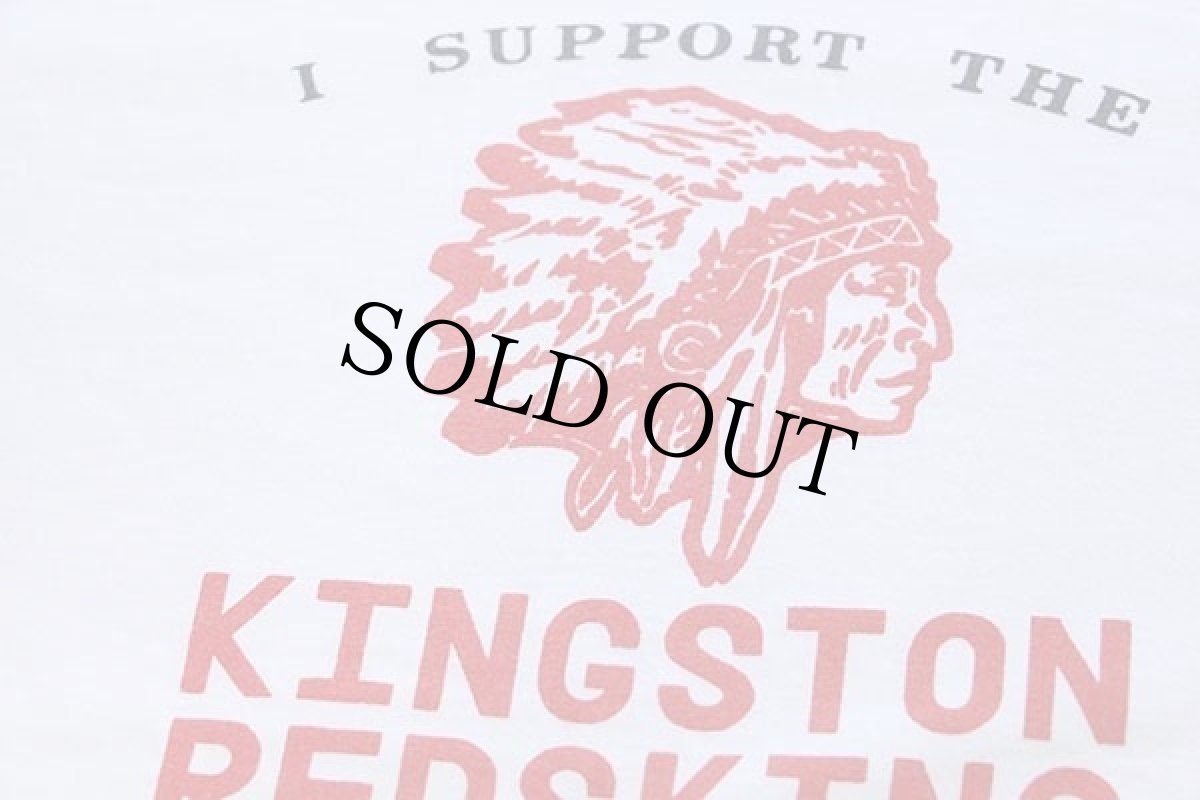 画像4: 90s USA製 I SUPPORT THE KINGSTON REDSKINS インディアンヘッド Tシャツ 白 L (4)