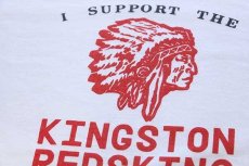 画像4: 90s USA製 I SUPPORT THE KINGSTON REDSKINS インディアンヘッド Tシャツ 白 L (4)