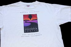 画像1: 90s GRAND OPENING NATIONAL STEINBECK CENTER アート コットンTシャツ 白 XL (1)