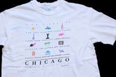 画像1: 90s USA製 Hanes CHICAGO EXPRESSIONS コットンTシャツ 白 L (1)
