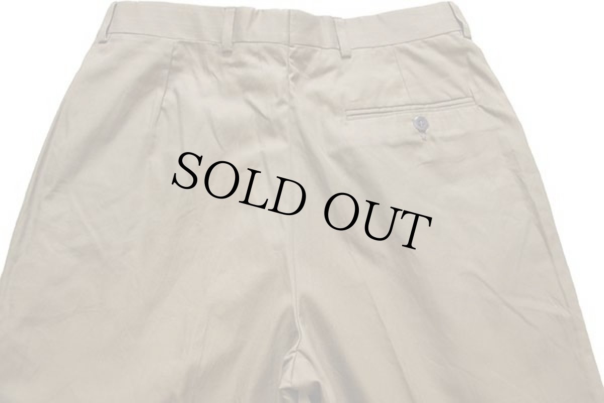 画像5: デッドストック★90s イタリア製 G.Valentino ツータック スラックス コットンパンツ 茶 46 (5)