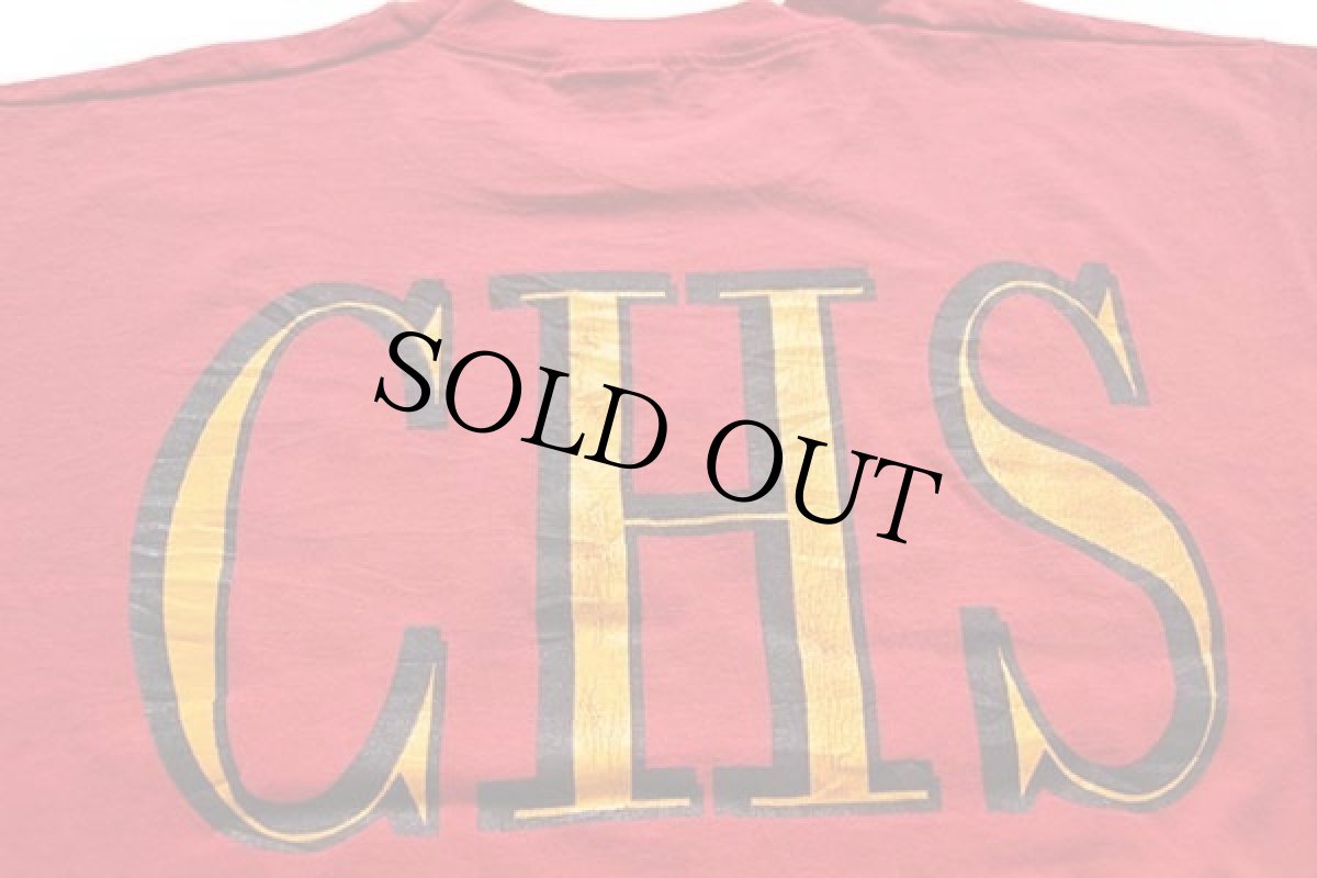 画像4: 90s USA製 インディアンヘッド CHS Tシャツ 赤 XL (4)