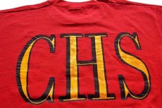画像4: 90s USA製 インディアンヘッド CHS Tシャツ 赤 XL (4)