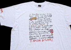 画像1: 90s USA製 I AM THE Driver! スクールバス メッセージ Tシャツ 白 XXL★特大 (1)