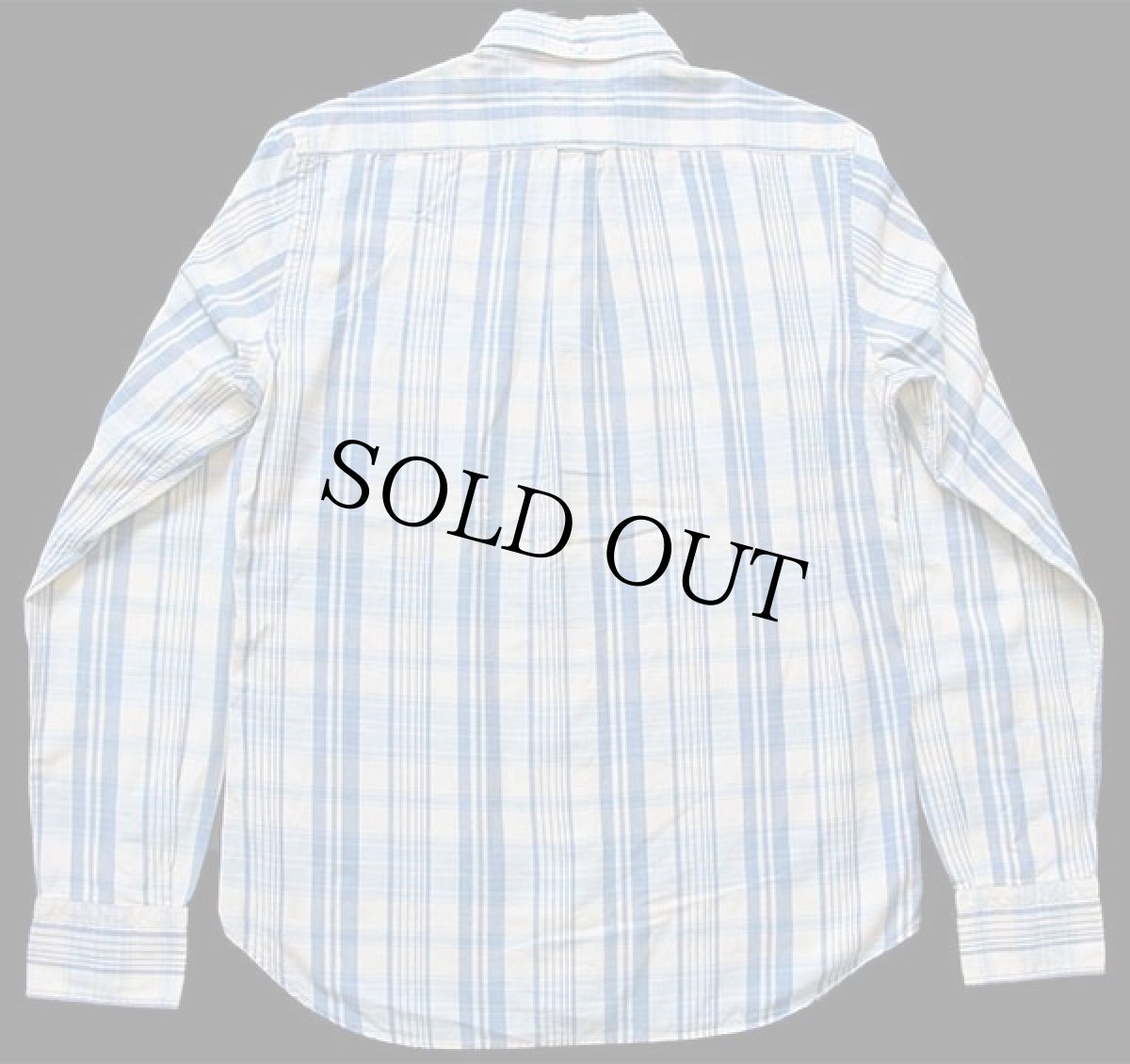 画像2: 70s GANT インディゴ マドラスチェック 三点留め ボタンダウン コットンシャツ S (2)