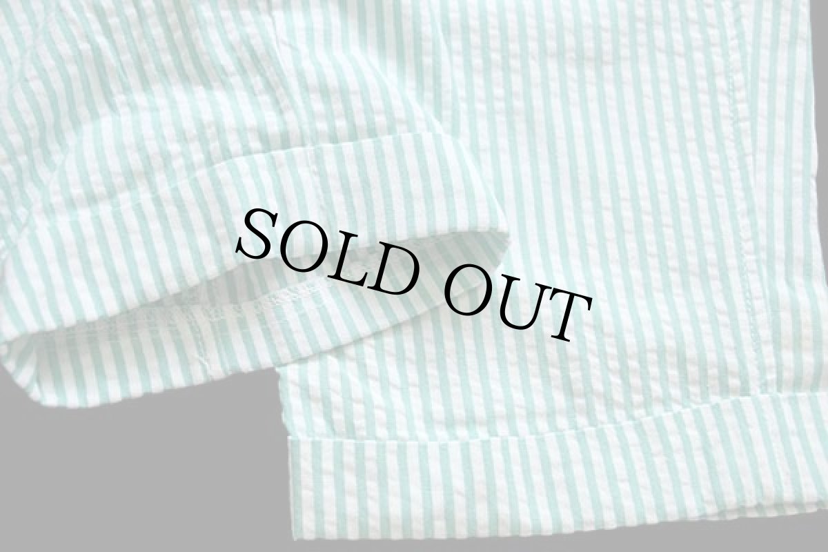 画像8: 80s イタリア製 STEFANEL ツータック ストライプ スラックス シアサッカーパンツ ライトグリーン×ホワイト 48 (8)