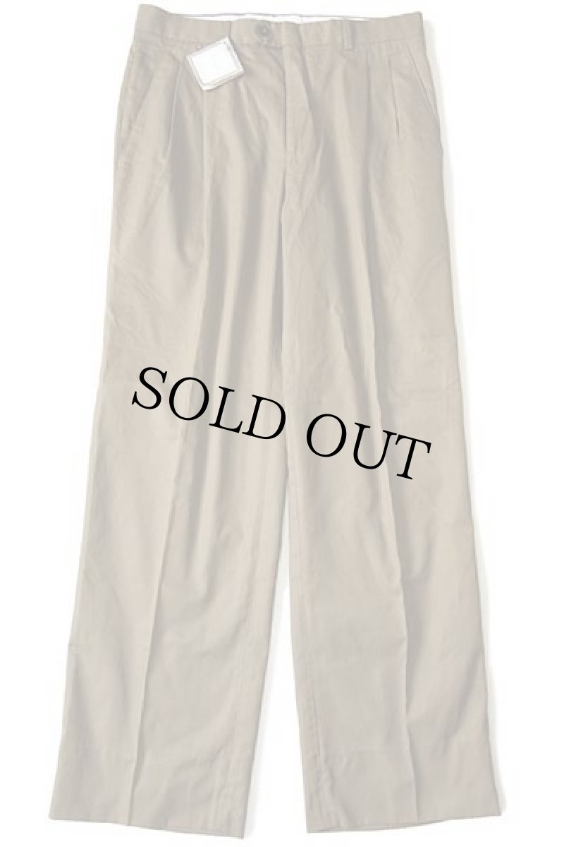 画像2: デッドストック★90s イタリア製 G.Valentino ツータック スラックス コットンパンツ 茶 46 (2)