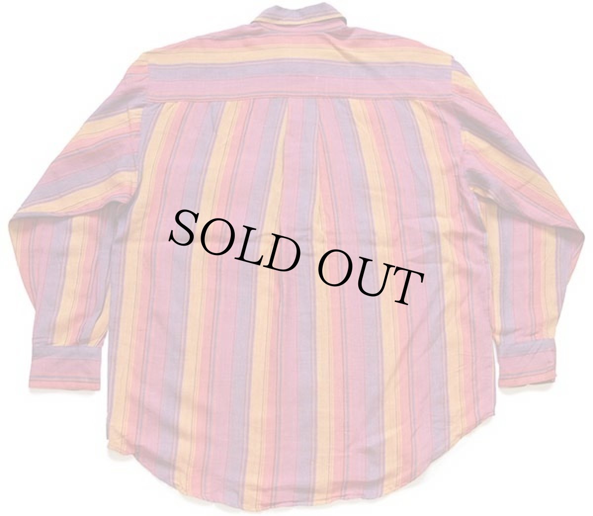 画像2: 90s GOOUCH ランダムストライプ シルク×リネンシャツ M (2)