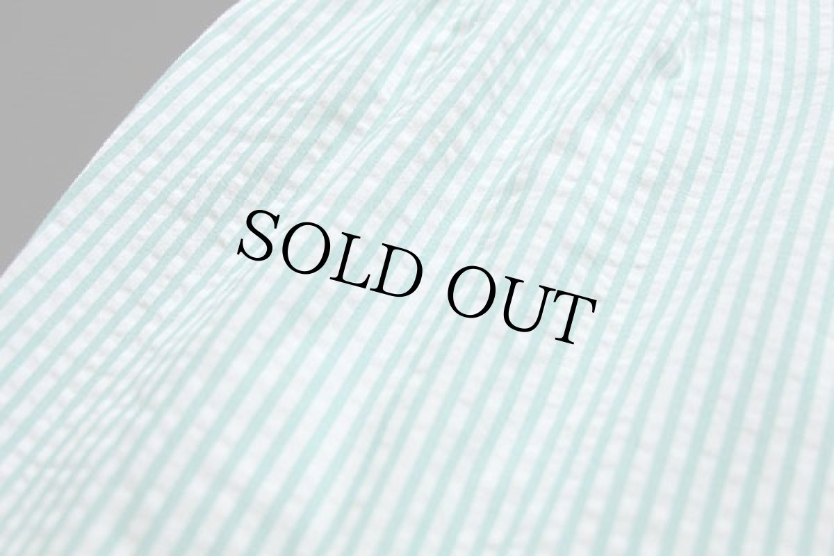 画像7: 80s イタリア製 STEFANEL ツータック ストライプ スラックス シアサッカーパンツ ライトグリーン×ホワイト 48 (7)