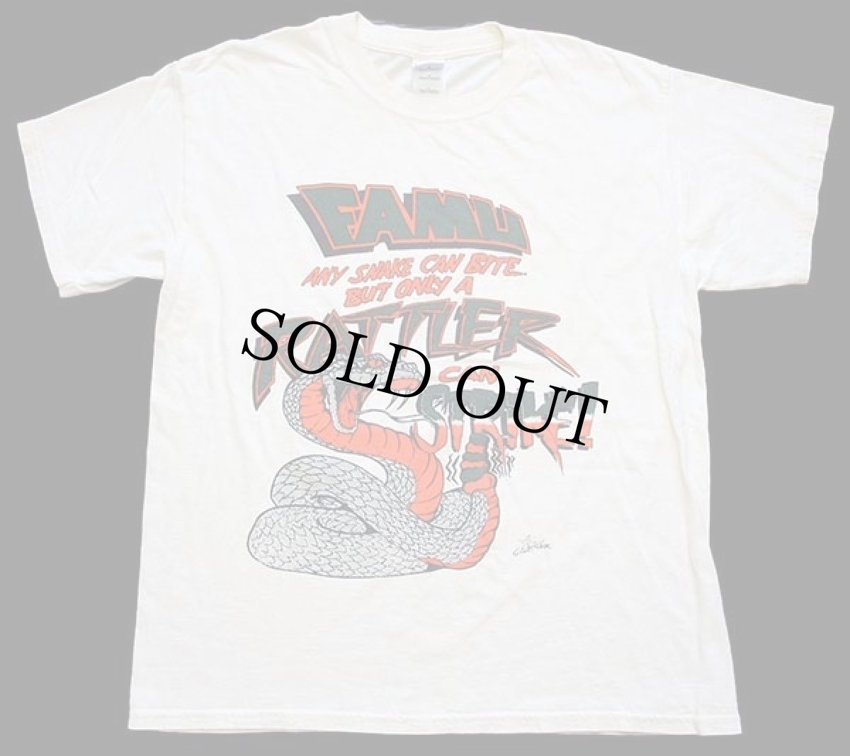 画像2: 00s FAMU RATTLER STRiKE! スネーク コットンTシャツ 生成り L (2)