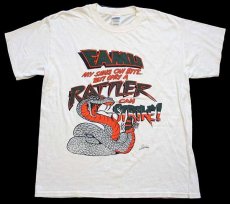 画像2: 00s FAMU RATTLER STRiKE! スネーク コットンTシャツ 生成り L (2)