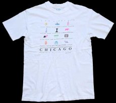 画像2: 90s USA製 Hanes CHICAGO EXPRESSIONS コットンTシャツ 白 L (2)