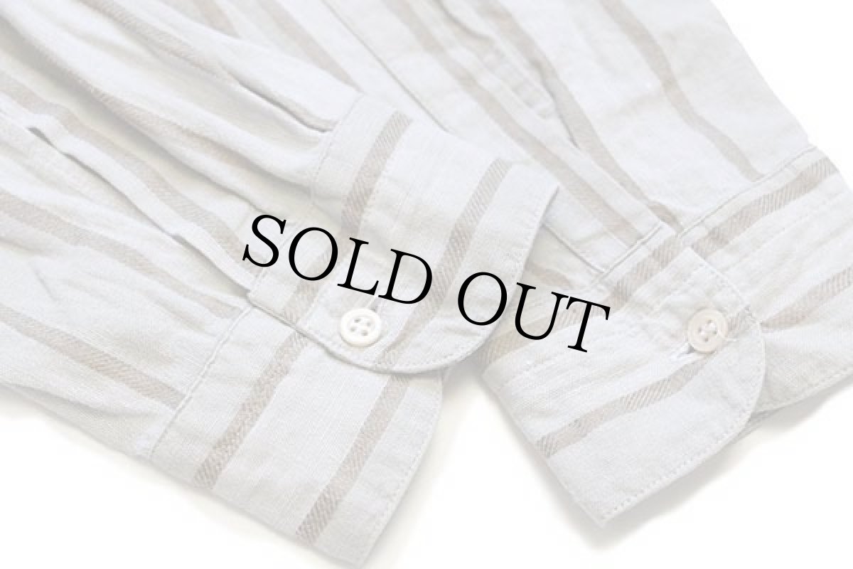 画像6: 80s イタリア製 SHEDO LINE ストライプ コットン×リネンシャツ V (6)