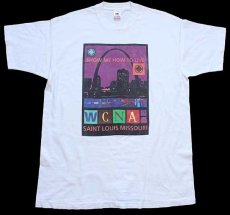 画像2: 90s SHOW ME HOW TO LIVE WCNA 26 SAINT LOUIS MISSOURI アート コットンTシャツ 白 XL (2)