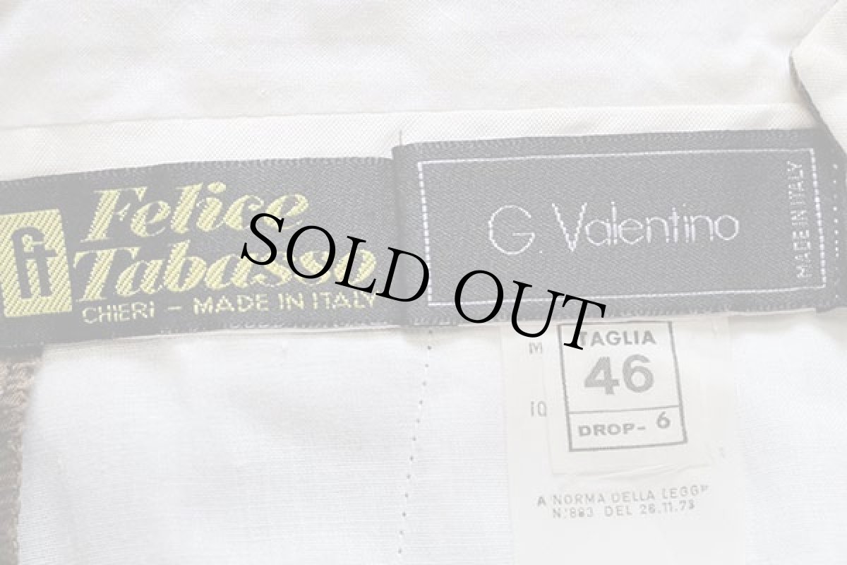 画像6: デッドストック★90s イタリア製 G.Valentino ツータック スラックス コットンパンツ 茶 46 (6)