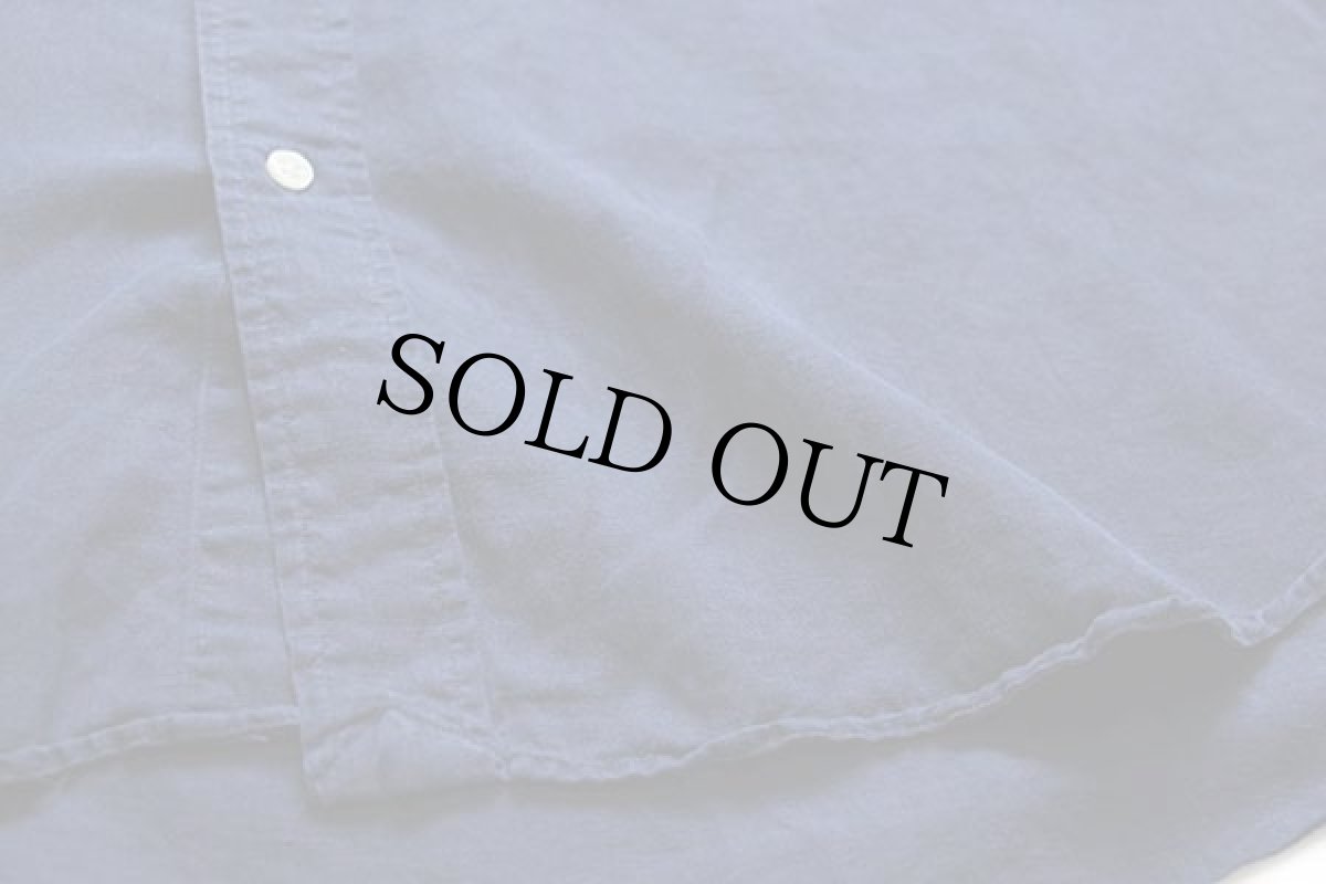 画像5: 00s ラルフローレン ワンポイント リネン×シルクシャツ 紺 L (5)