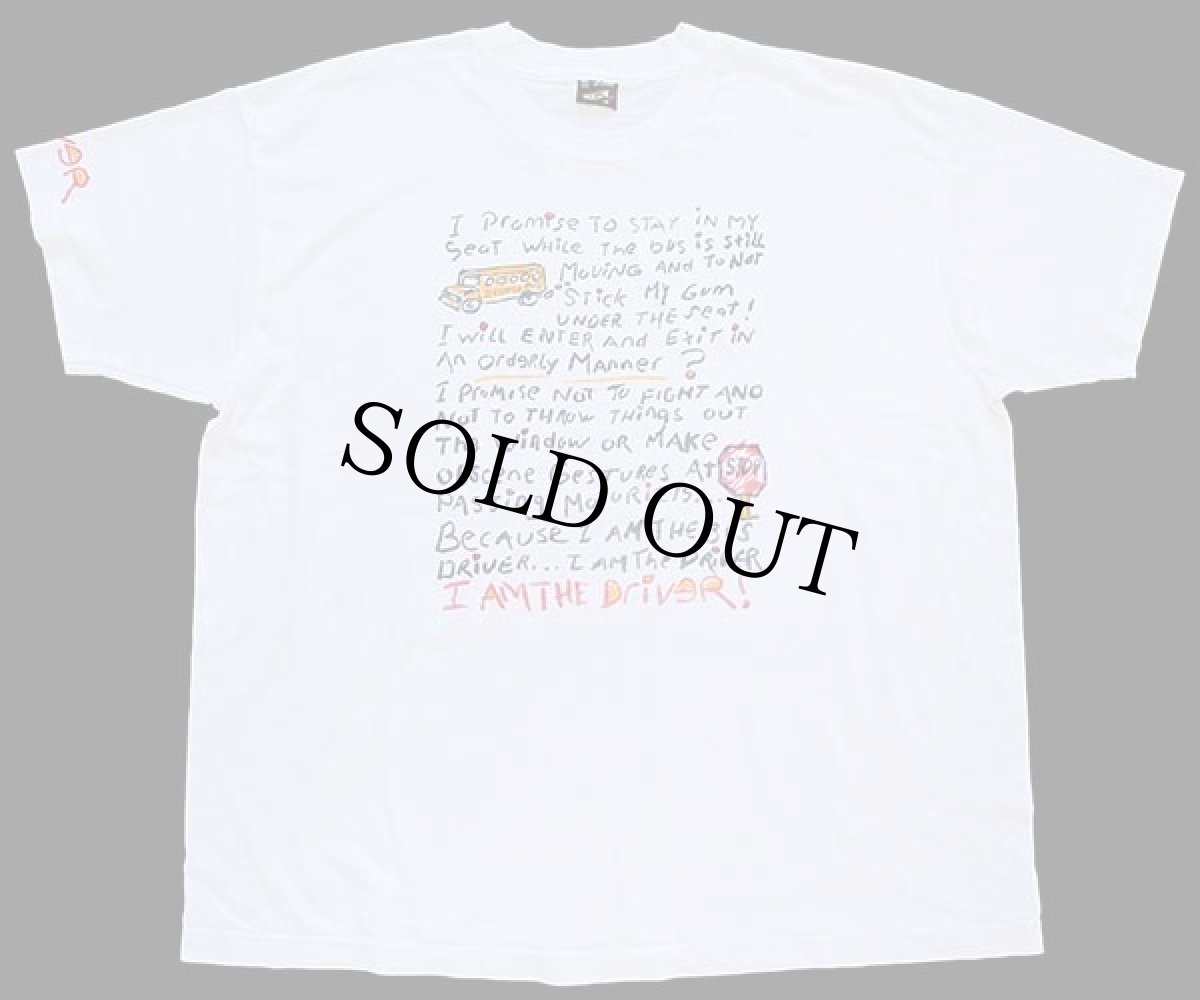 画像2: 90s USA製 I AM THE Driver! スクールバス メッセージ Tシャツ 白 XXL★特大 (2)