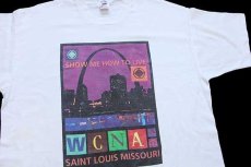 画像1: 90s SHOW ME HOW TO LIVE WCNA 26 SAINT LOUIS MISSOURI アート コットンTシャツ 白 XL (1)