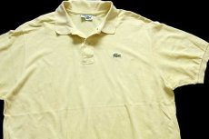 画像3: 70s フランス製 CHEMISE LACOSTE ラコステ ワンポイント コットン 鹿の子 ポロシャツ 薄黄 7★132 特大 (3)