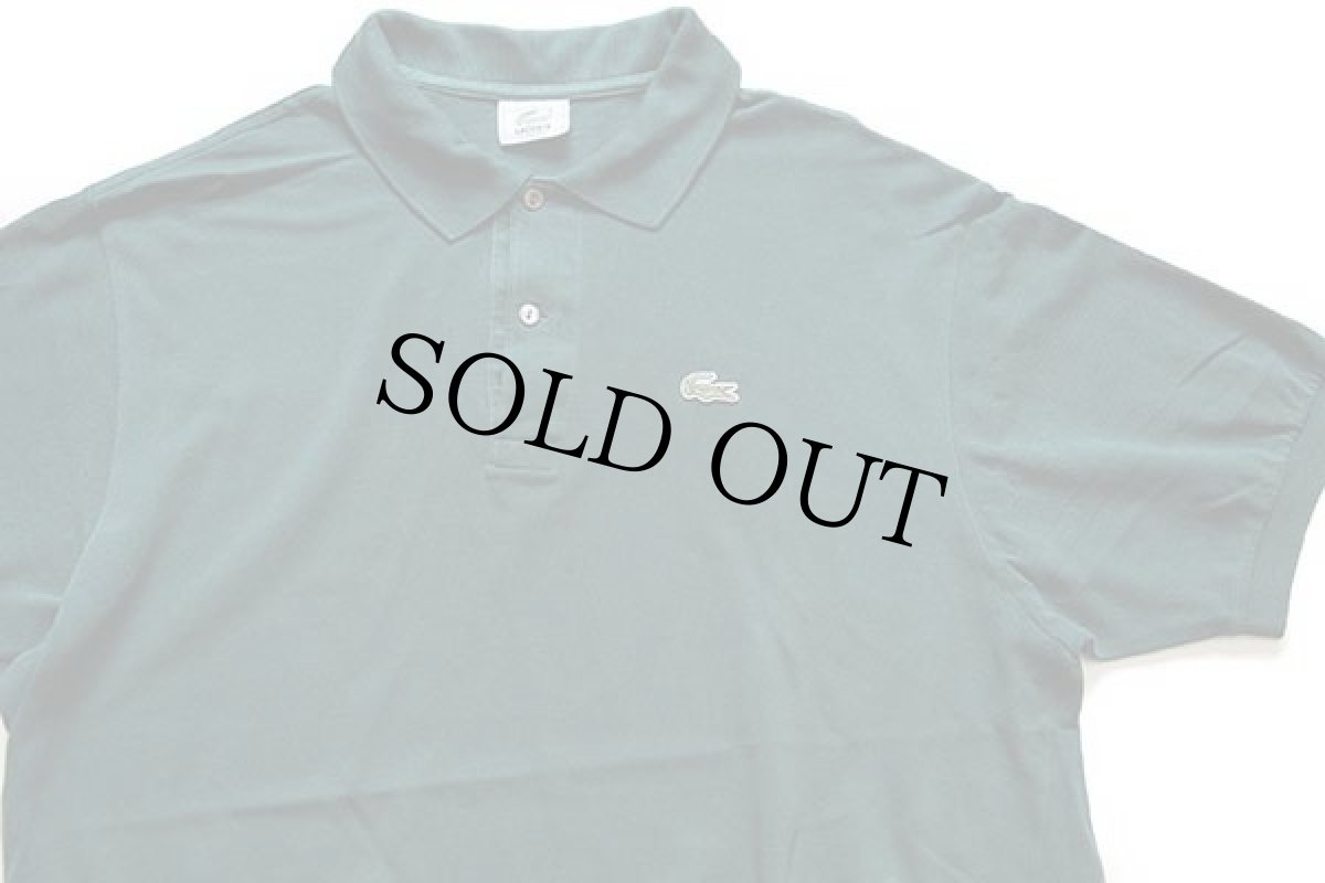 画像3: 80s LACOSTE ラコステ ワンポイント コットン 鹿の子 ポロシャツ 深緑 6★137 (3)