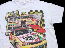 画像1: 90s Hanes NASCAR Kellogg's CORN FLAKES Racing 両面プリント コットンTシャツ 白 L (1)