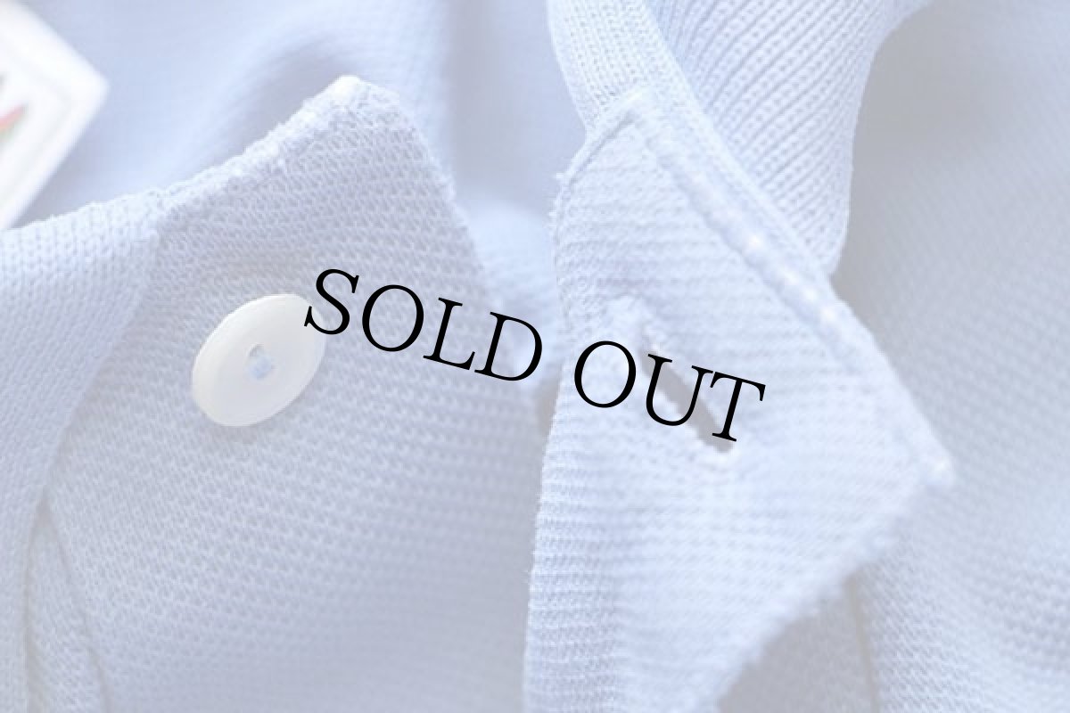 画像5: 70s フランス製 CHEMISE LACOSTE ラコステ ワンポイント コットン 鹿の子 ポロシャツ スカイブルー 6★139 (5)